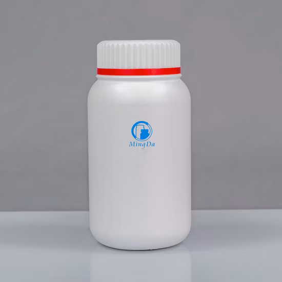 Bottiglia di plastica rotonda ad alta densità per uso alimentare con collo da 38 mm e pelle opaca
